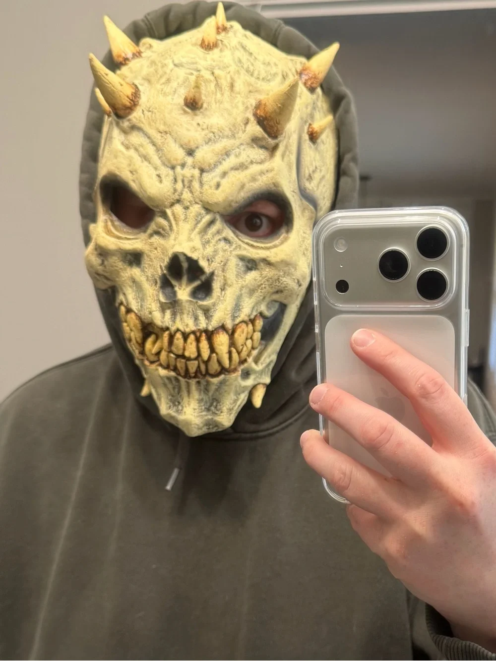 Halloween Spiked Skull Demon Latex Mask Adult Full Face Cosplay Horror Costume